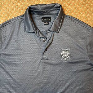 WHISTLING STRAITS Polo Shirt Mens Medium Performance Golf S/S Gray Pattern
